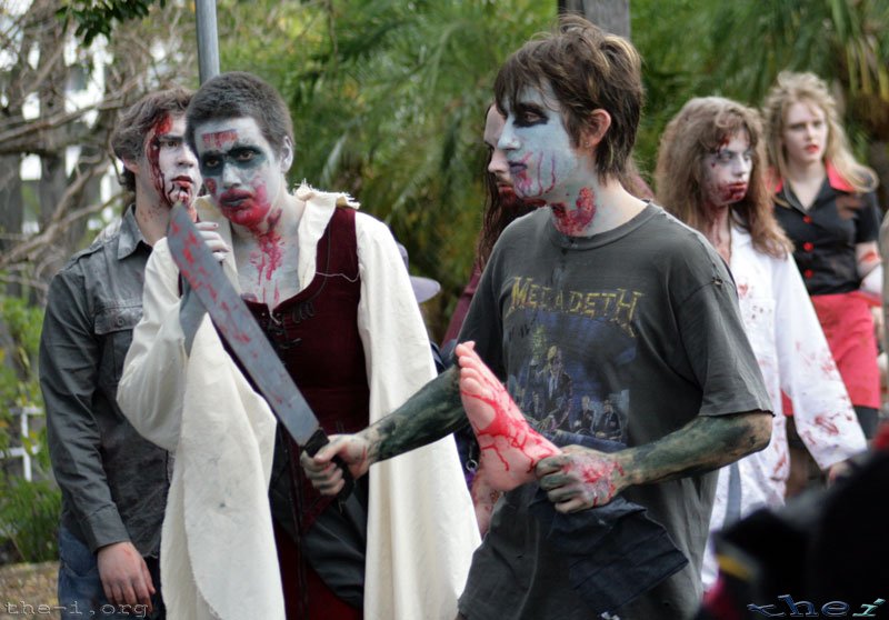 Zombies dismembering people
